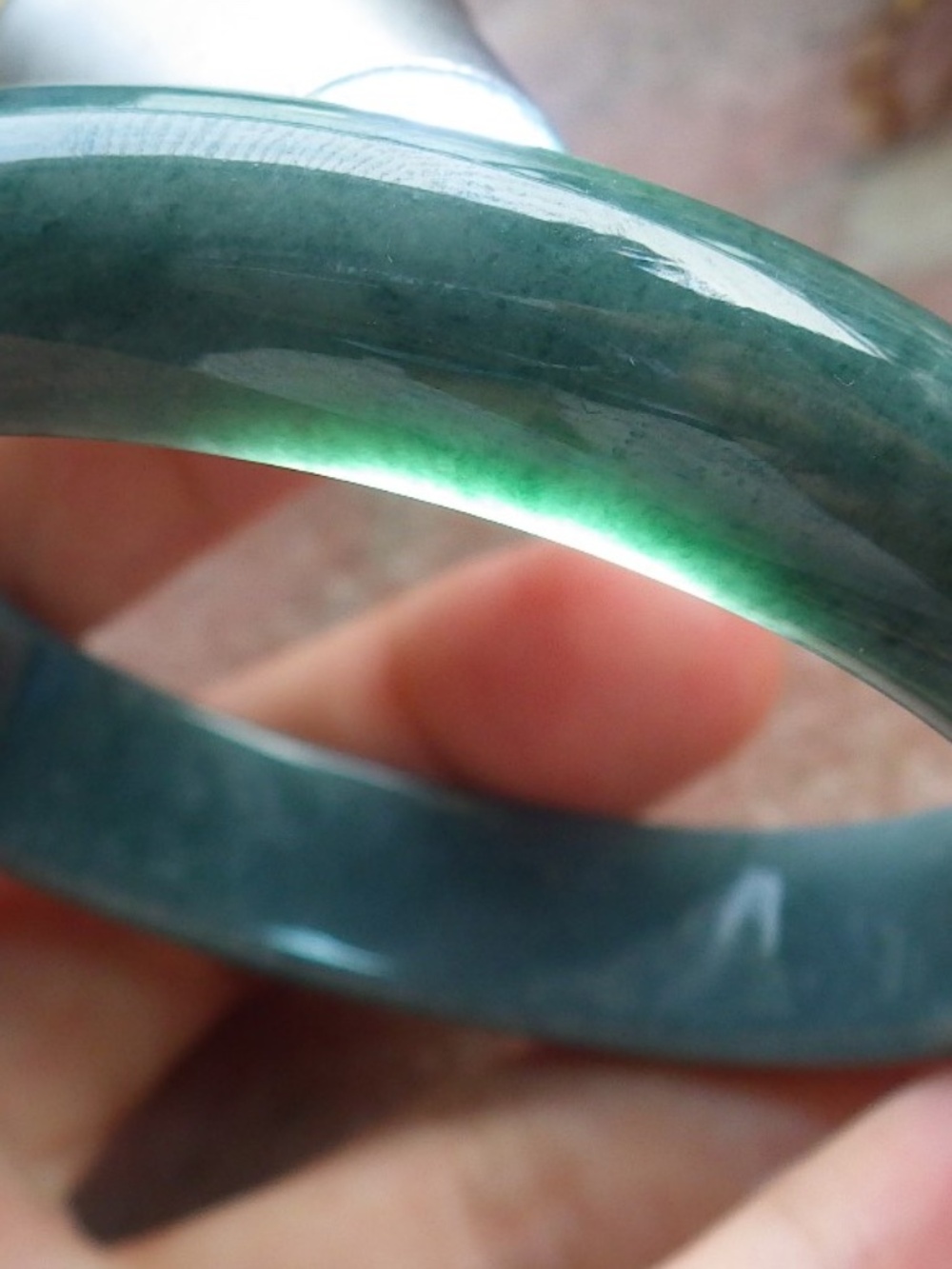56mm Certified Hand Carved Natural Grade A JADE Jadeite Circle Bangle Bracelet
